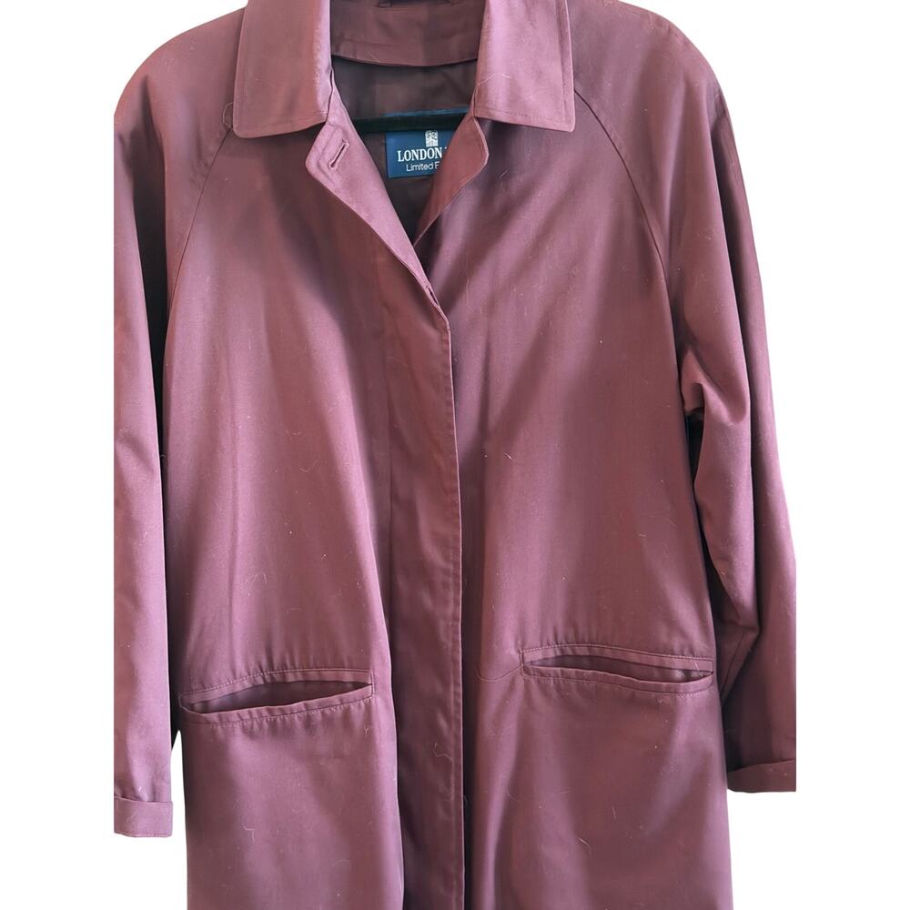 London Fog Limited Edition Women's Burgundy Single-Breasted Trench Coat